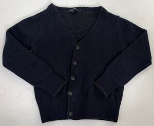 ASTON MARTIN 3y boys 5 button navy blue wool & nylon cardigan sweater FS Charity